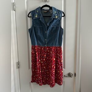 Vintage Studio Ease Denim and Floral dress